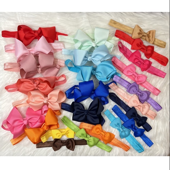 Other - Lot of 25 Infant/Baby Girl Colorful Bow Headbands 🎀